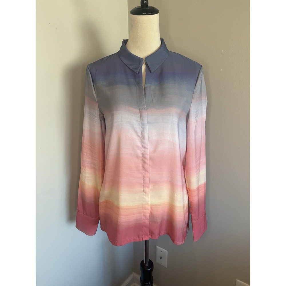 Crosby by Mollie Burch The Shirt Ombre Sunset Blouse Long Sleeve Medium 5555WT